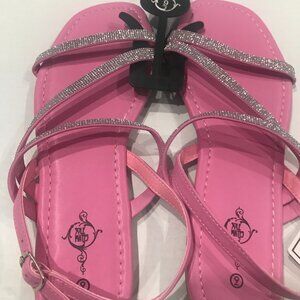 Sole Mates Pink and Silver lining straps Sandals Women Size 9 New